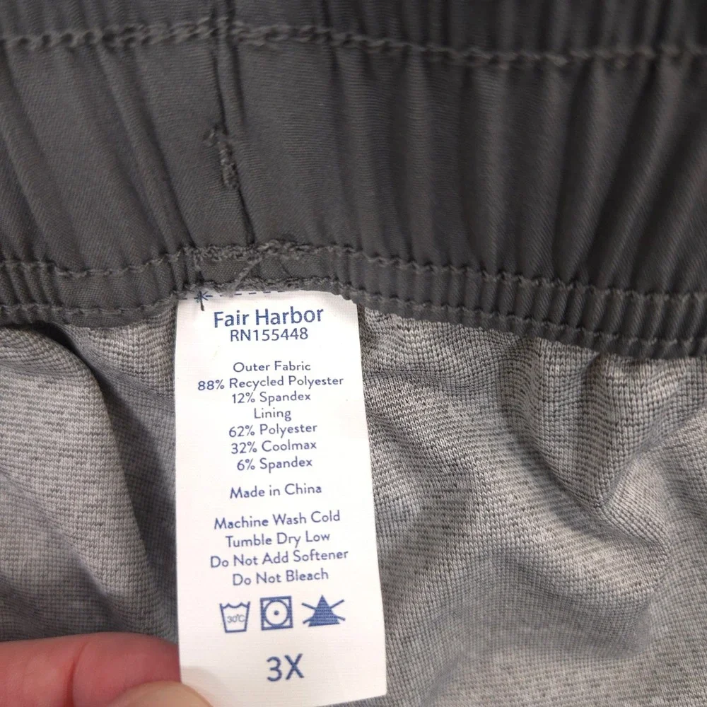 Fair Harbor The Anchor Swim Trunks Mens 3XL Gray Chafe Free Liner 10